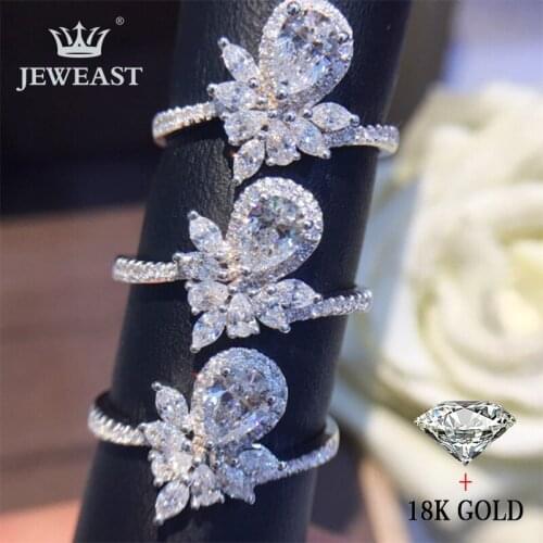 Natural Diamond 18K Gold Pure Gold Ring Beautiful Gemstone Ring Good Upscale Trendy Classic Party Fine Jewelry Hot Sell New 2020