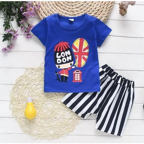 Boys clothing summer new boy clothes sets children fashion cotton lapel t-shirts+short 2pcs suits for boy tracksuit sets