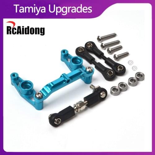 Aluminum Ball Bearing Crank Steering Set for 1/10 Tamiya TT-02 TT-02D 54575 54574 RC Drift Car Upgrades Accessories