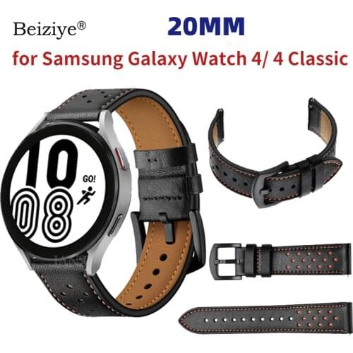 Leather band For Samsung Galaxy Watch 4 40mm 44mm Correa Smart watch Wrist Strap For Galaxy Watch 4 Classic 42mm 46mm Bracelet