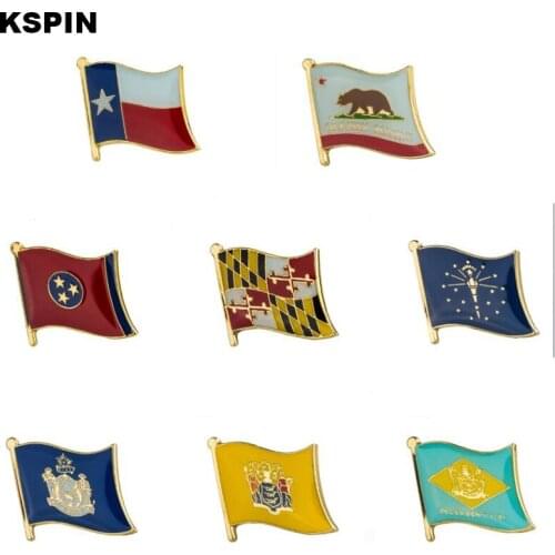 United States Metal Flag Badge Decorativas Vinatage Brooches for Men/Women