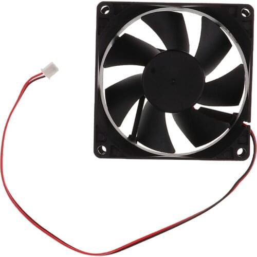 1 Pcs DC 12V Mini Cooling Computer Fan Small Computer Fan 80mm x 80mm DC Brushless 2-Pin Silent Strong Air Flow Computer Fan