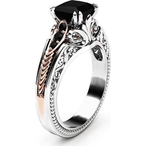 Real 925 Silver Natural 1 Carat Diamond Jewelry Princess Women Anillos Bizuteria Obsidian Topaz Gemstone Silver Jewelry Ring Box