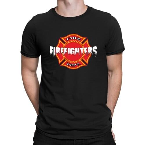 Firefighter Breast Cancer Awareness T-Shirt 2018 Quirky Anti-Wrinkle Short Sleeve Mens Tshirt Personality Breathable Slim Male