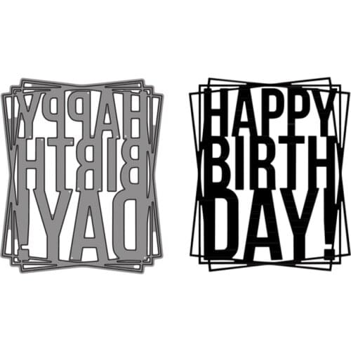 Cutting Dies Happy Birthday Irregular Shape Rectangle For DIY Scrapbooking Embossing Album Paper Cards Dies 2021 New