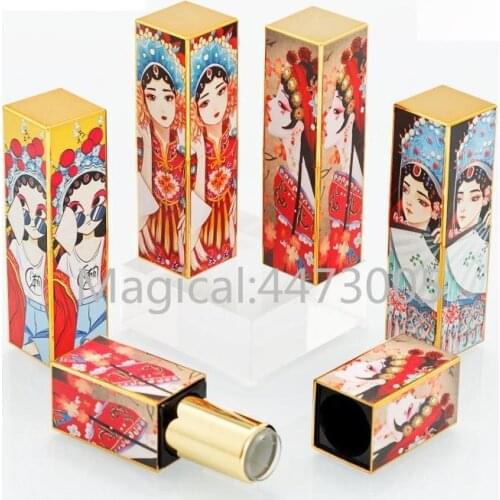 10/30/50pcs Opera China Style Empty Lipstick Tube 12.1mm Lip Balm Container Lipstick Shell Packaging Cosmetics Refillable Makeup