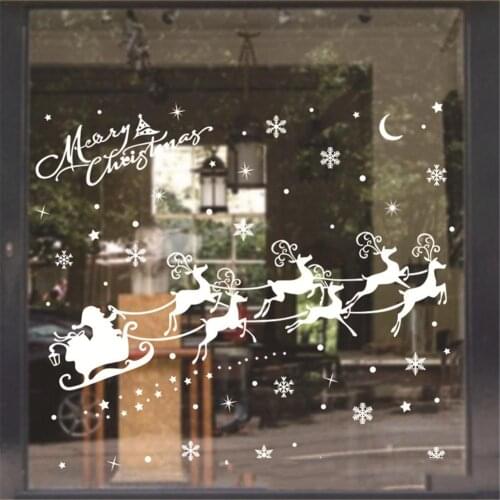 Christmas Electrostatic Sticker Self-adhesive Snowflake Elk Sticker Party Restaurant Mall Decorations Christmas Window Stickers
