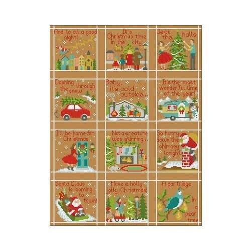 Merry Christmas Holiday Counted Cross Stitch 11CT 14CT 18CT DIY Chinese Cross Stitch Kits Embroidery Needlework Sets