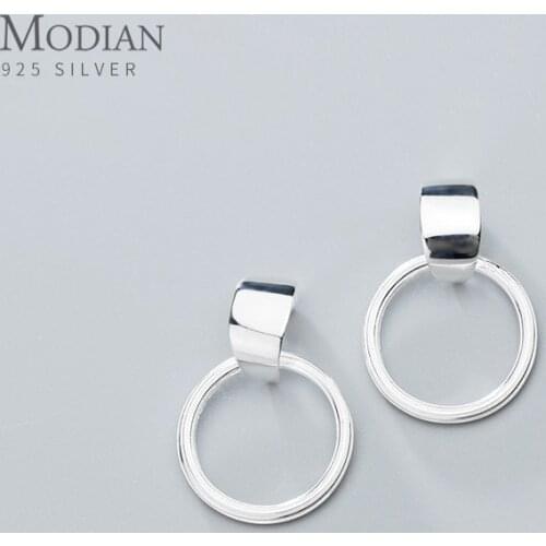 MODIAN Minimalism Geometric Circle Dangle Earring for Women 925 Sterling Silver C-Shape Drop Earring Fine Jewelry 2020 Design