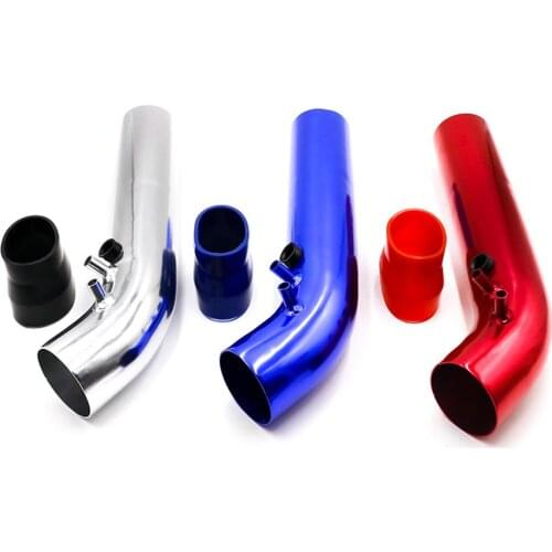 Universal 76mm Long Car Cold Air Filter Aluminum Alloy Mushroom Head Pipe Hose Kit Ducting Intake Admission Bent Stretch Tube