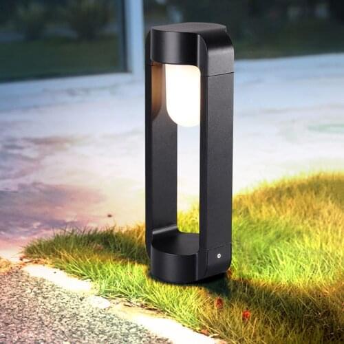 Waterproof LED Garden Lawn Light Modern Aluminum Pillar Light Outdoor Courtyard Villa Landscape Pathway Lawn Bollards Lights