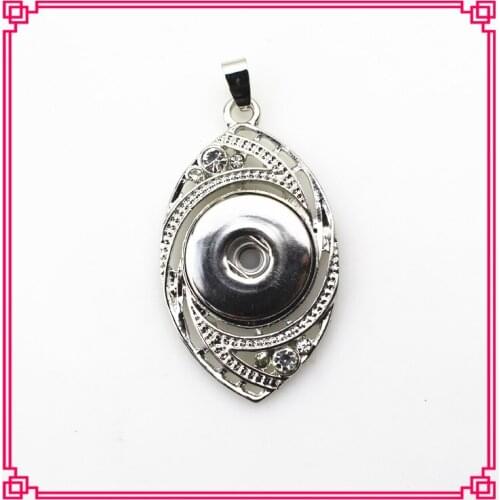 New arrive 10pcs/lot silver crystal eye lock snap pendant for women fit 18mm snap buttons for diy jewelry
