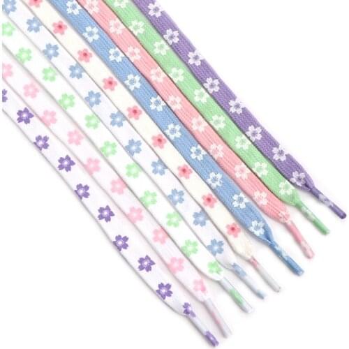 1Pair Sakura Shoelaces Flat Little Daisies Shoe laces High-top Canvas Sneaker Shoelace AF1 Laces Shoes Strings 100/120/140/160CM