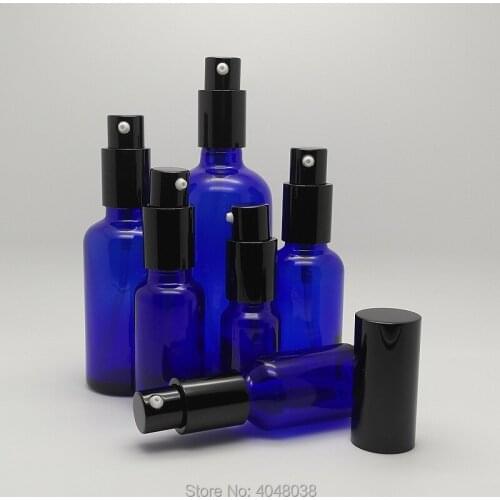 10ml-100ml Glass Lotion Pump Bottle Glass Cosmetic Packaging Bottle Glass Container Blue Clear Green Brown 10pcs/20pcs