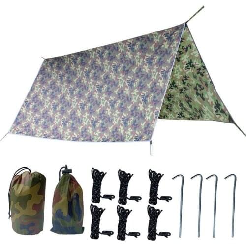 3X3M Camo Sun Shelter Camouflage Tent Tarp Ultralight Shade Awning Outdoor Camping Woodland Jungle Hunting Shooting Fishing