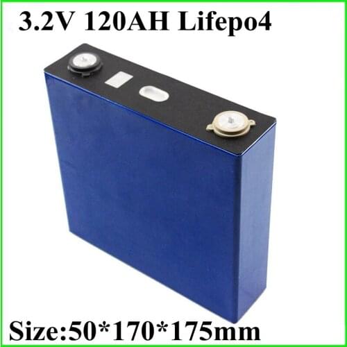 4PCS 3.2V 120Ah LiFePO4 Long LifeCycles 3500 Times Max 3C for 12V Solar Energy Storage Battery Pack