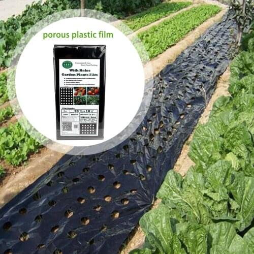 95cm*10m 5Holes 0.03mm Garden Vegetable Black Film Agricultural Plants Film Plastic Perforated PE Mulch Film Mulching Membrane