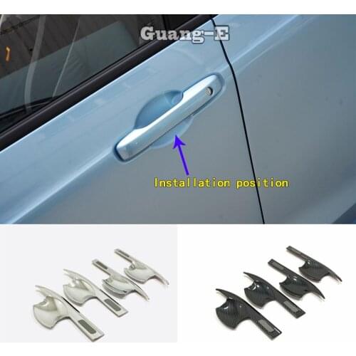 Car Styling Cover Detector Trim ABS External Door Bowl Sticker Frame Armrest Parts 4pcs For Honda Fit Jazz 2020 2021