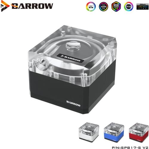 Barrow DDC Pump Water Cooling PWM Speed Control 17W 12V Pump 2.0 5v Light G1/4 Max Flow 960L/H,SPB17-S V2