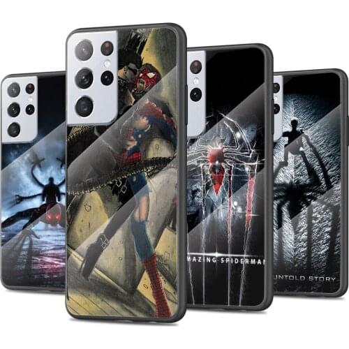 Spiderman Vs Octopus Tempered Glass Cover For Samsung Galaxy S21 Plus Ultra M21 M31 M51 A52 A72 Phone Case Coque