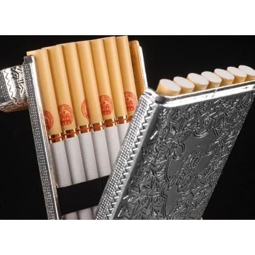 Retro Zinc alloy Hand-carved Cigarette Case for 14 Cigarettes Peaky Blinders Flick Box Holder Portable Smoking Tools 5 Colors