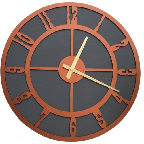 North Is Designed Black Copper Circle Decorative Wall Clock 48 Cm