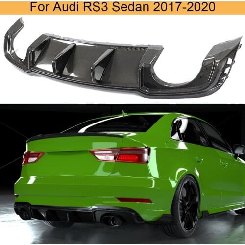 Carbon Fiber Rear Bumper Diffuser Lip Spoiler For Audi RS3 2017 - 2020 Car Rear Bumper Diffuser Lip Spiler Protector