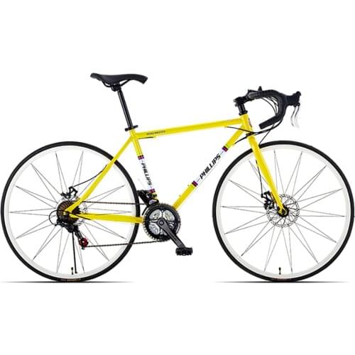 Road Bike 21 27 30 Speed 700C Tire High Carbon Steel Frame Dual Mechanical Disc Brake Curved Handlebar