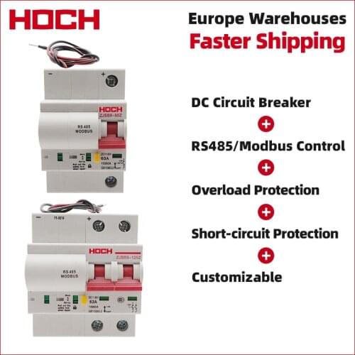 HOCH ZJSB9-80Z DC Circuit Breaker solar with RS485 overload/ short circuit protection remote control Switch Factory