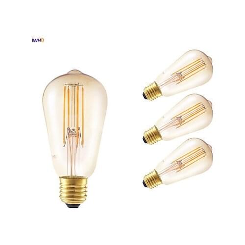 IWHD ST64 Ampoule LED Edison Bulb Lamp E27 220V Industrial Decor Vintage Lamp Retro Light Bulb Ampul Bombillas Gloeilamp 2/4/6W