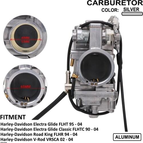 Motorcycles 48mm Aluminum Carburetor Carburador Racing Carb Dirt Bike For Harley Dyna Sportster FXDC FXSTSB VRSCA 1990-2004