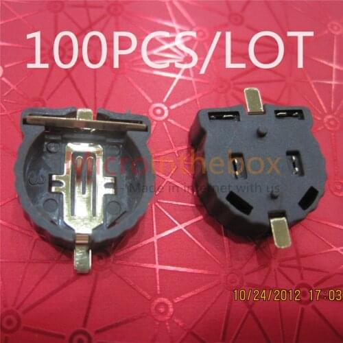 100PCS/LOT Button Battery hloder CR1220 SMD battery box connector 1220 for repair diy arduino for computer cmos main board