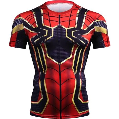 Mens T-shirt Gym Fitness Suit Jogging T-Shirt Mens Tights Mens Running Training Tights 3D Boxing Basketball Football T-Shirt