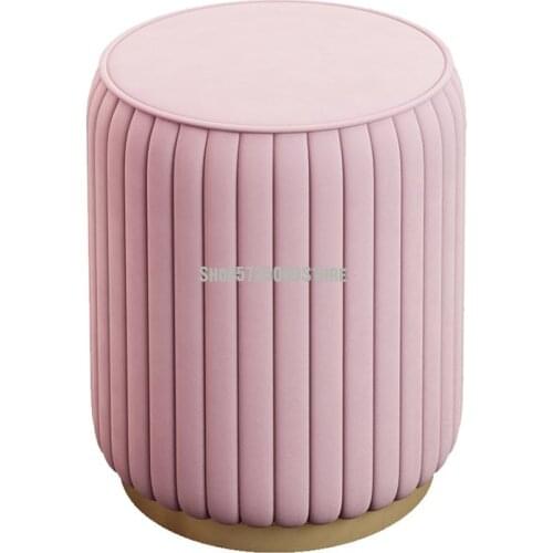 Net Red Make-up Short Stool Small Stool Nordic Living Room Household Shoes Changing Round Stool Modern Simple Fashion Bench Sofa