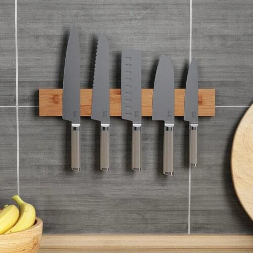 Powerful 6 Inch Magnetic Knife Strip, Solid Wall Mount Wooden Knife Bar. Professional Magnetic Knife & Tool holder, Unique gift