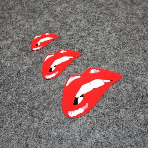 NO.S259 Sexy Red Lips Creative Funny Car Scratches Cover Stickers Waterproof Window Motorcycle Helmet Reflective Safety S