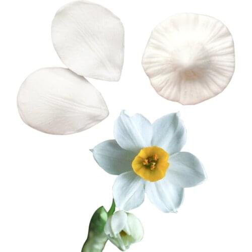 Daffodils Flower Petal Veiner Silicone Mold Cake Decorating Tools Fondant Chocolate Moulds,Sugarcraft M250607