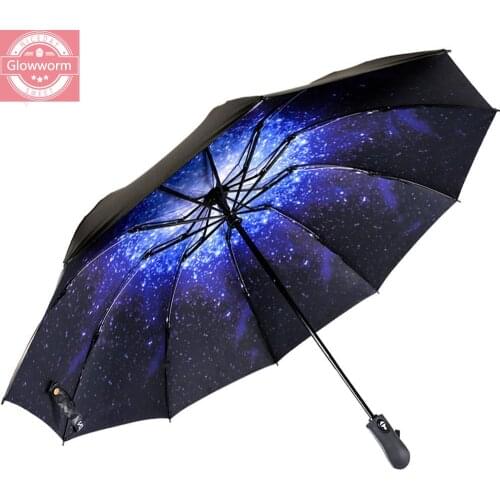 Ombrello Compatta Dentro e Fuori Reverse Ombrello Automatico di Apertura e Chiusura Ombrello Pioggia per la Donna & Uomo