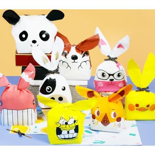 50PCS Rabbit Long Ear Bag of Sweets Cute Packaging Bags Gift Packing For Sweets Candy Childrens Birthday Goodies Bonbonnieres