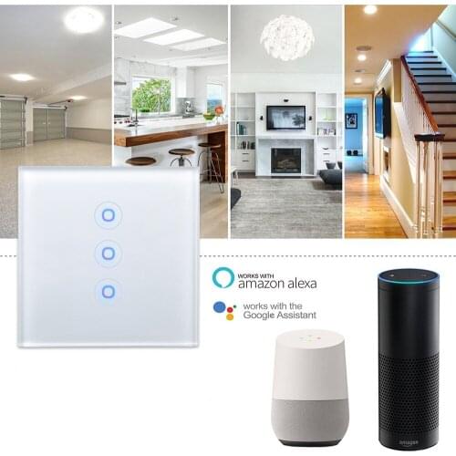 Switch EU WiFi 2.4GHz Light Switch RF433MHZ Wireless Touch Smart Switch Smart Life Alexa /Google Home Power-Off Memory Function