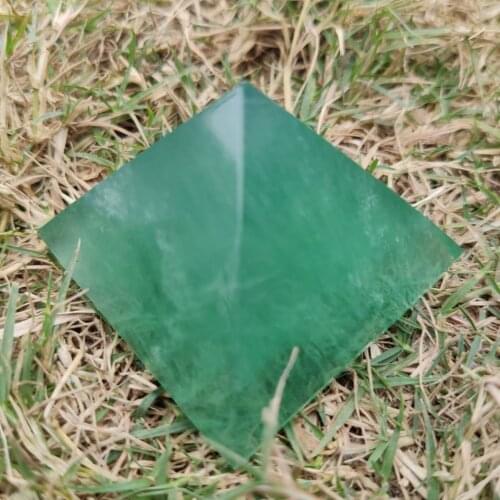 Polished NATURAL Green Fluorite QUARTZ CRYSTAL Pyramid POINT HEALING