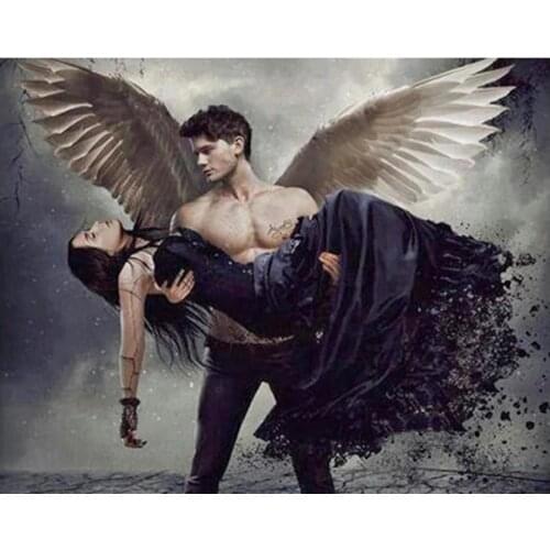 Full Square/round Drill Diamond Painting 5D Cross Stitch Angel Lovers Diamond Embroidery Rhinestone Mosaic Wings Home Decor P148