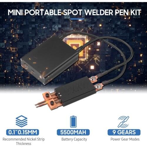 Spot Welder Kit Portable Pulse Spot Welding Pen Mini Spot Welding Machine for Lithium Battery 9-gear Adjustable Soldering Pen
