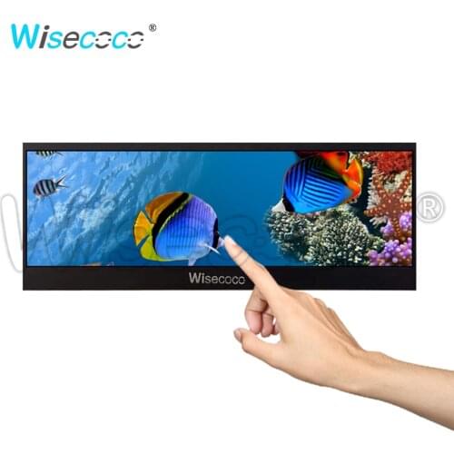 Wisecoco 14 inch 4K Portable monitor 3840*1100 Type-C USB Stretched Bar 14" Touch Screen Monitor For Gaming Console