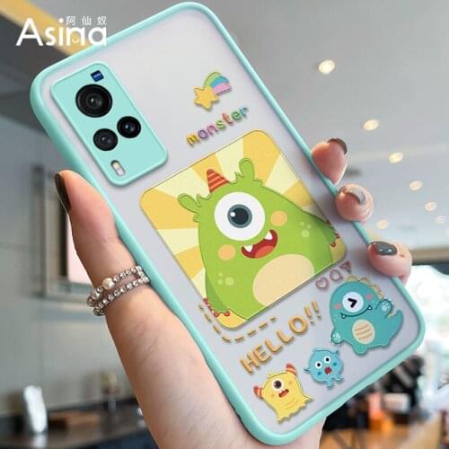 ASINA Transparent Case For VIVO X50 60 30 Pro Cute Cartoon Hard PC Cover Bumper For Vivo Z5X Z1Pro iQOO Neo Y17 V17 Monster Capa