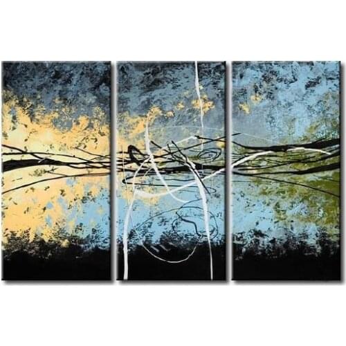 Hand-painted wall art blue sky beginning decoration abstract Landscape oil painting on canvas