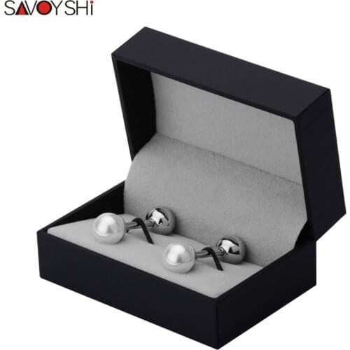 SAVOYSHI Luxury Pearls Cufflinks for Mens/Women High Quality Ball Cuff links Wedding Grooms Gift Fashion Brand Men Jewelry