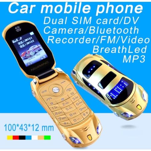 Newmind F15 Flip Unlocked MP3 MP4 FM Flashlight Dual SIM Cards Super Small Car Model Mini Mobile Cell Phone P431