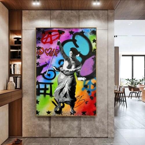 Modern Graffiti Art Colorful Figure Canvas Painting Wall Art Posters Prints Wall Pictures for Living Room Home Wall Cuadros