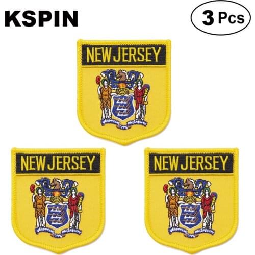 U.S.A New Jersey Shiled Shape flag patches national flag patches for Cothing DIY Decoration